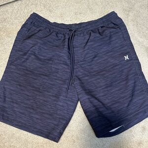 Hurley Black Athletic Shorts with Elastic Waistband